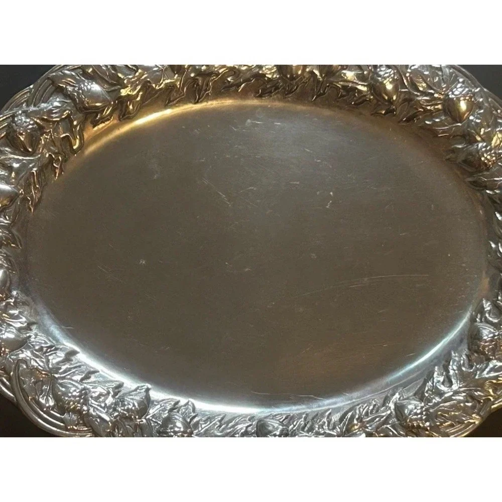 Wilton Armetale Oval Serving Platter – Acorn & Oak Leaf Design (Made In The USA)